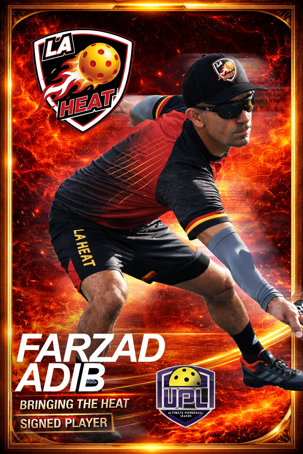LA Heat Pickleball Press Images - Player's Card Farzad Adib