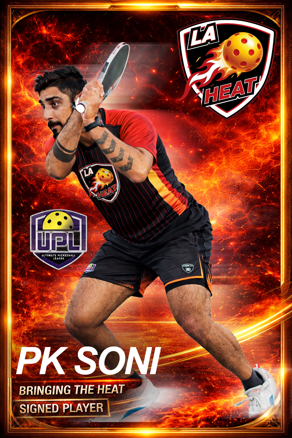 LA Heat Pickleball Press Images - Player's Card PK Soni